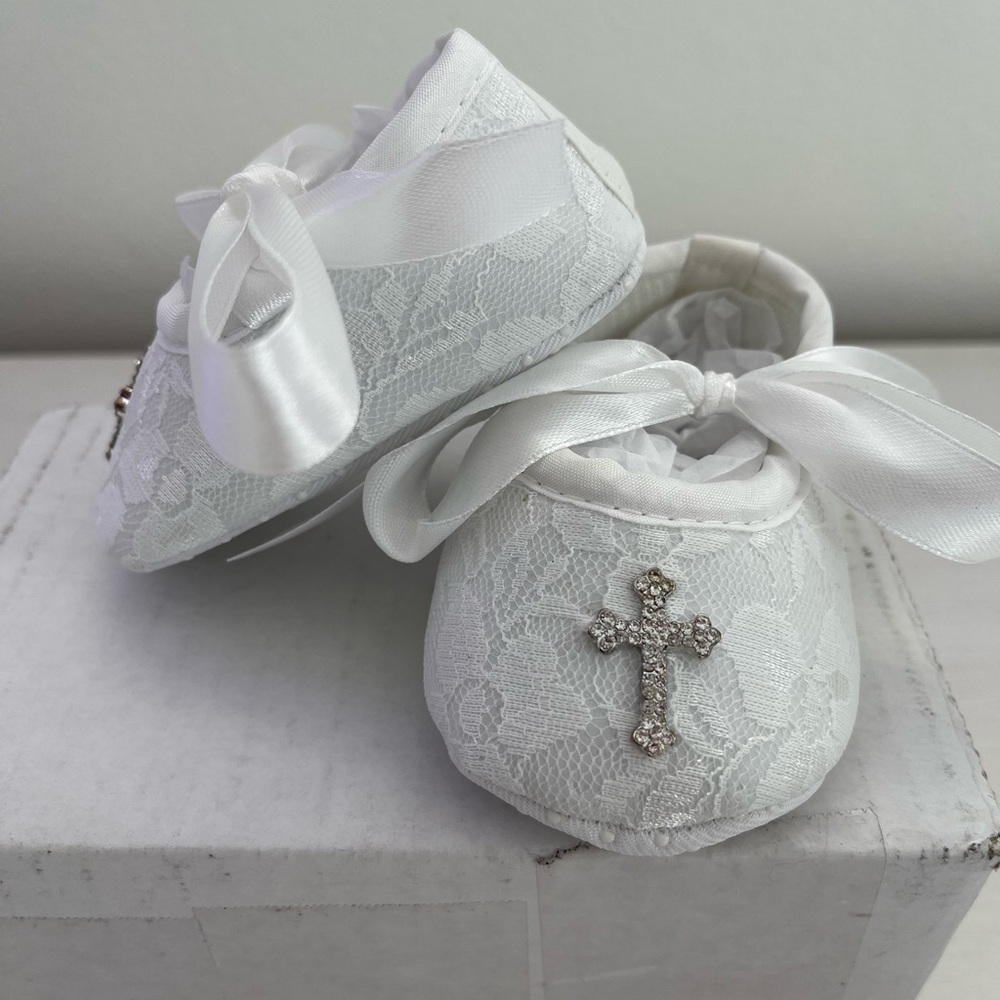 Baby girl Christening / Baptism shoe 3-6 months, new